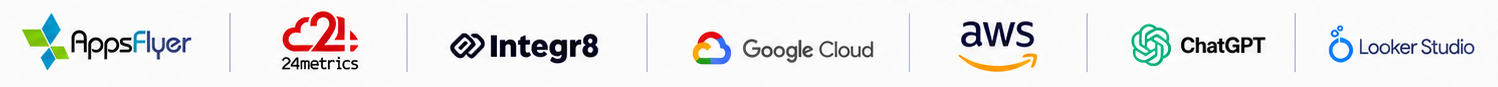 AppsFlyer, 24metrics, Integr8, Google Cloud, AWS, ChatGPT and Looker Studio